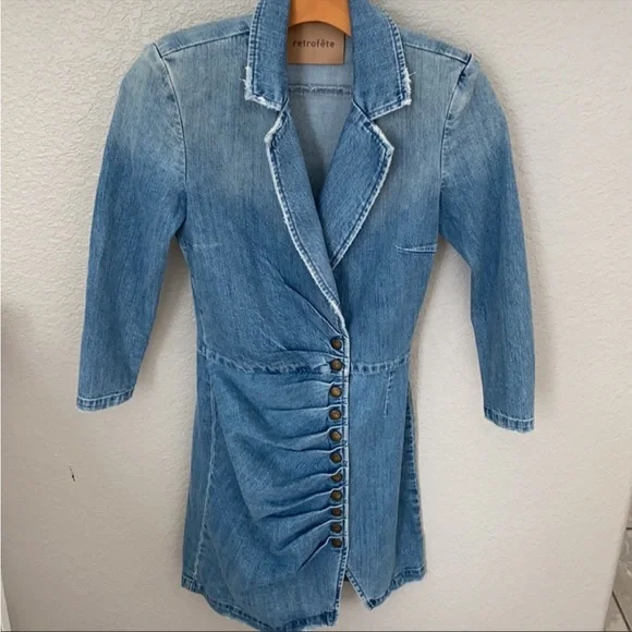 NWT RETROFETE WILLA DENIM TUNIC DRESS - Size XS - Picture 7 of 7